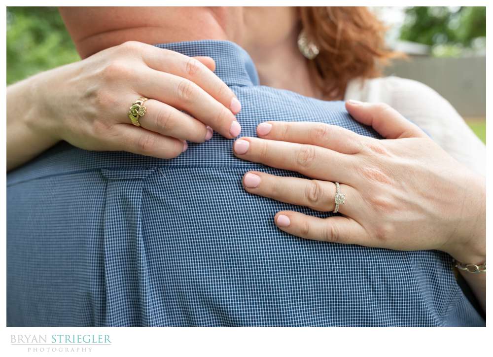 close up of engagement ring